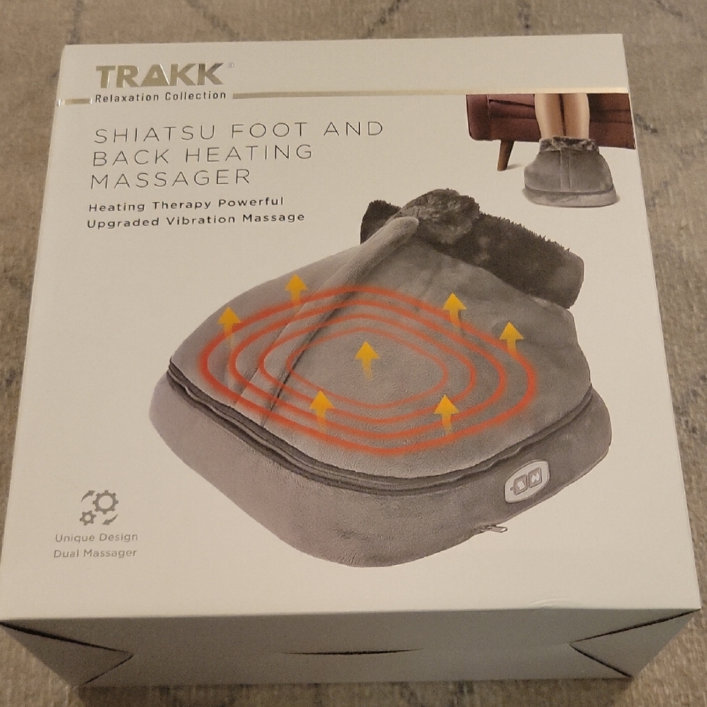Gray Shiatsu Foot and Back Heating Massager